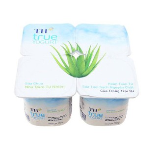 VỈ 4 HỘP SỮA CHUA TH TRUE YOGURT NHA ĐAM 100G/ SỮA CHUA TH TRUE MILK