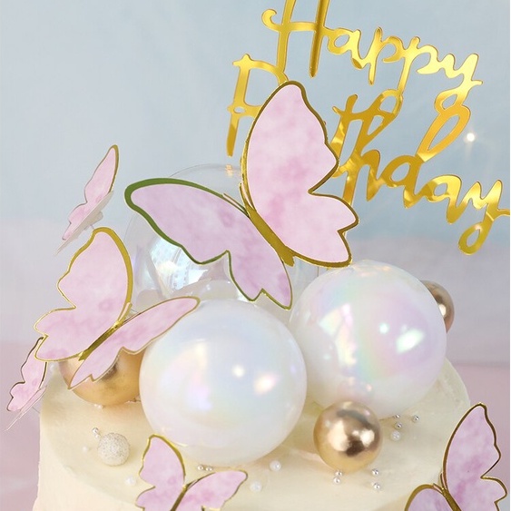 Bộ 4 Quả Cầu Trong Suốt Trang Trí Bánh Kem