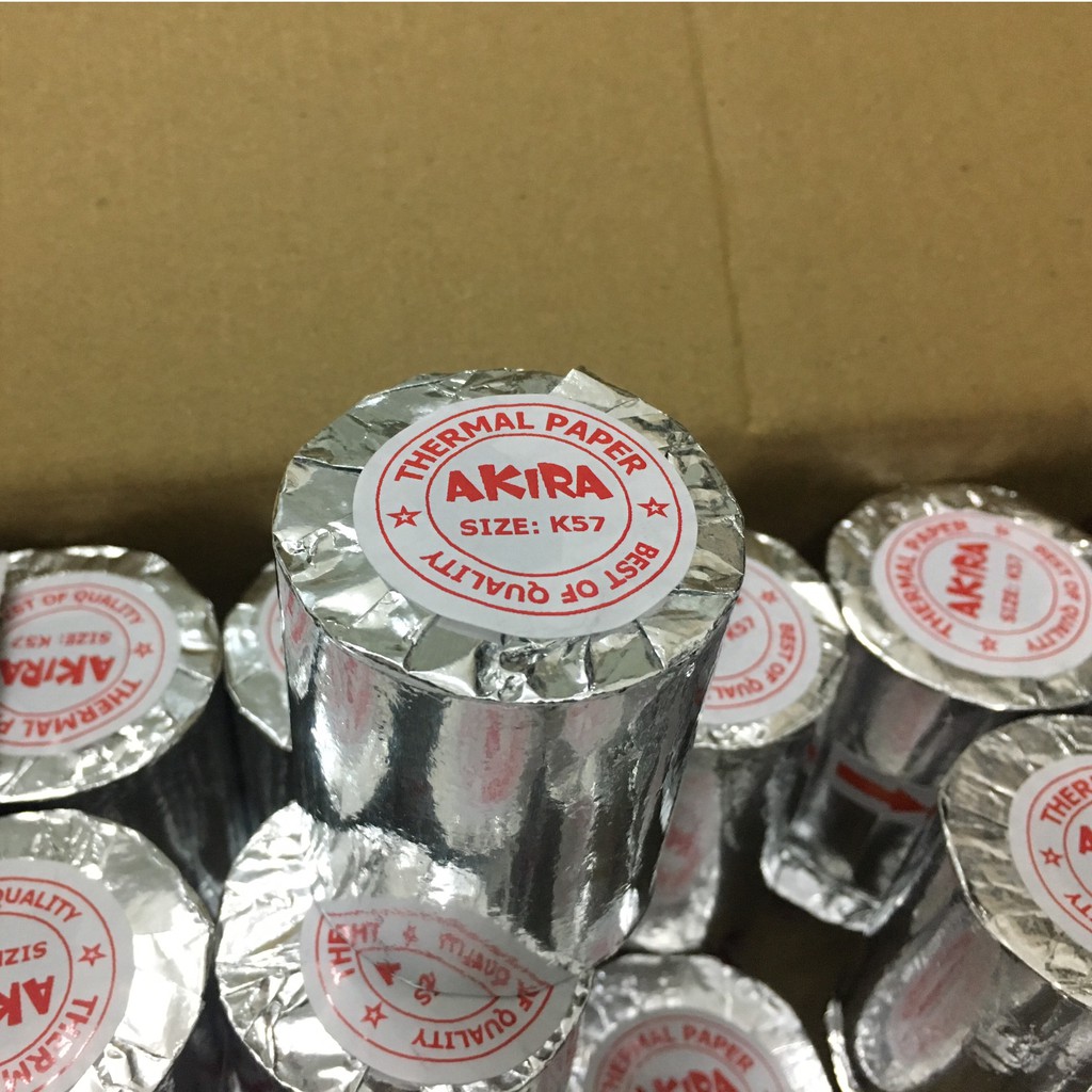 COMBO 20 cuộn giấy nhiệt in bill, hóa đơn, máy POS, máy cà thẻ K57/K58 Akira