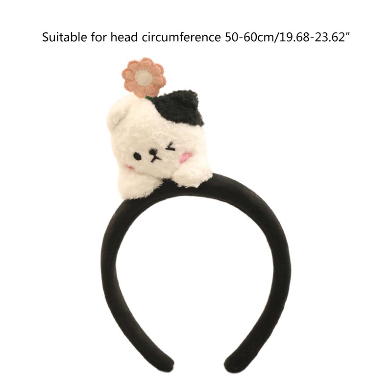 Flgo Băng Đô Cài Tóc Hình Thỏ / Gấu Hoạt Hình Bằng Lông Nhung Dễ Thương Xinh Xắn