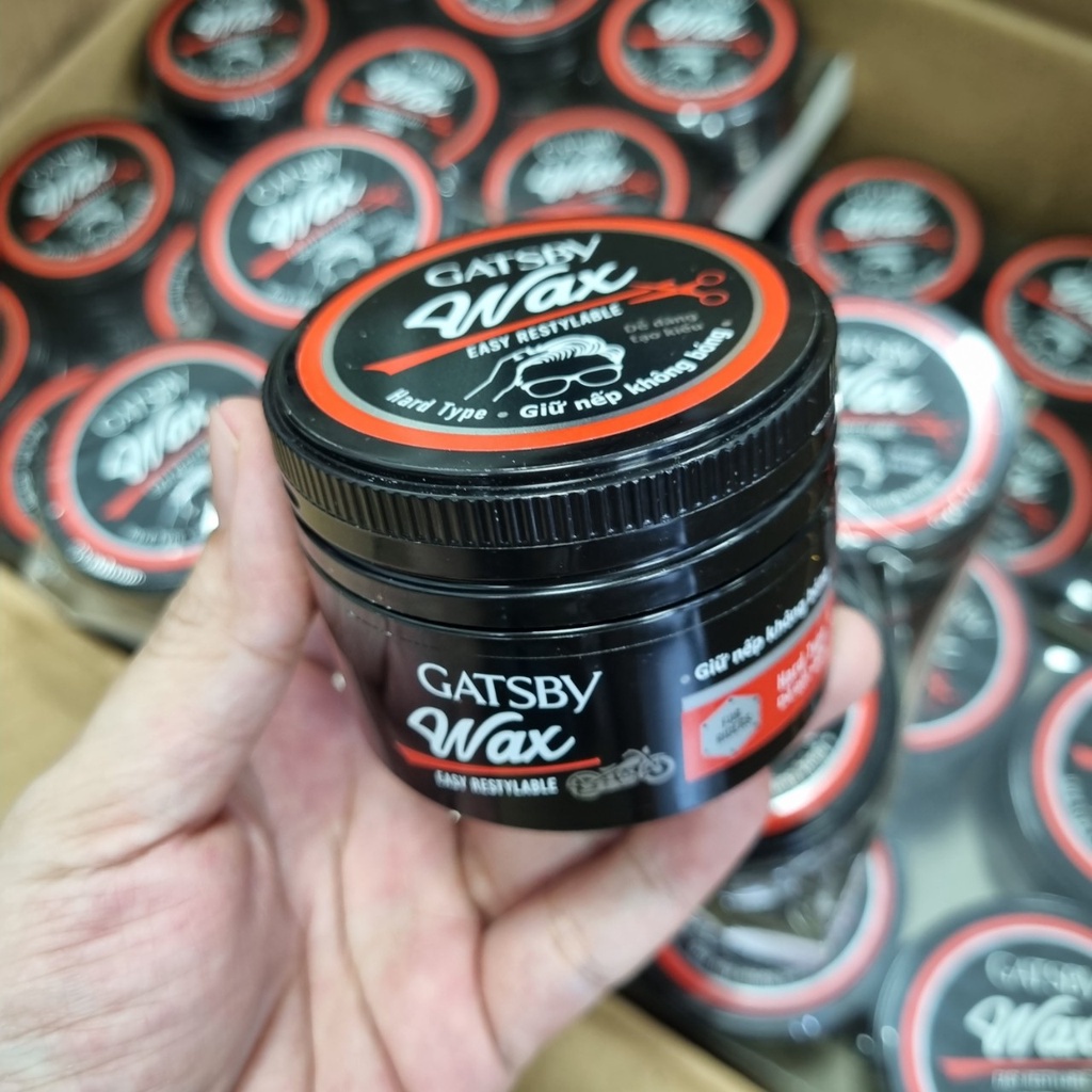 Sáp vuốt tóc nam GATSBY MESSY SCRUNCH LAYERED/TOUGH SPIKES/SIDE BLOW STYLING WAX 75g / Keo tạo kiểu tóc nam đỏ, xanh,xám