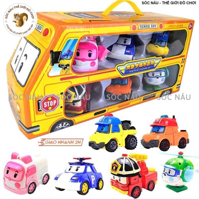 Bộ 6 xe ô tô đồ chơi Biệt đội Poli Robocar biến hình