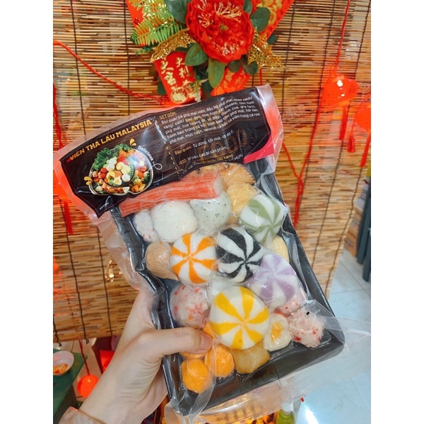 Viên thả lẩu Malay mĩx thập cẩm khay 500gr