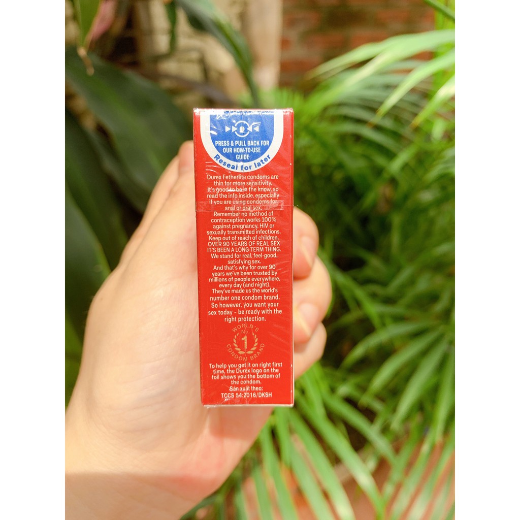 Bao cao su Durex Fetherlite hộp 3 cái chuẩn hàng thái