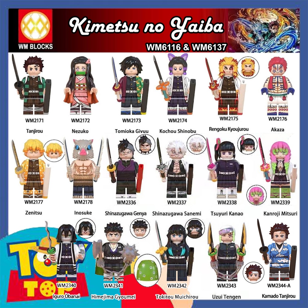 [Lẻ một con] Đồ chơi lắp ráp minifigures nhân vật trong thanh gươm diệt quỷ kimetsu no yaiba xếp hình WM6116 WM6137