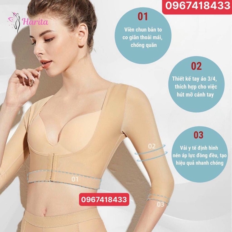 Áo gen bắp tay lưng nâng ngực sau hút mỡ cao cấp xuất Nhật , Áo gen định hình thu gọn mỡ bắp tay, nách,nâng ngực chảy xệ