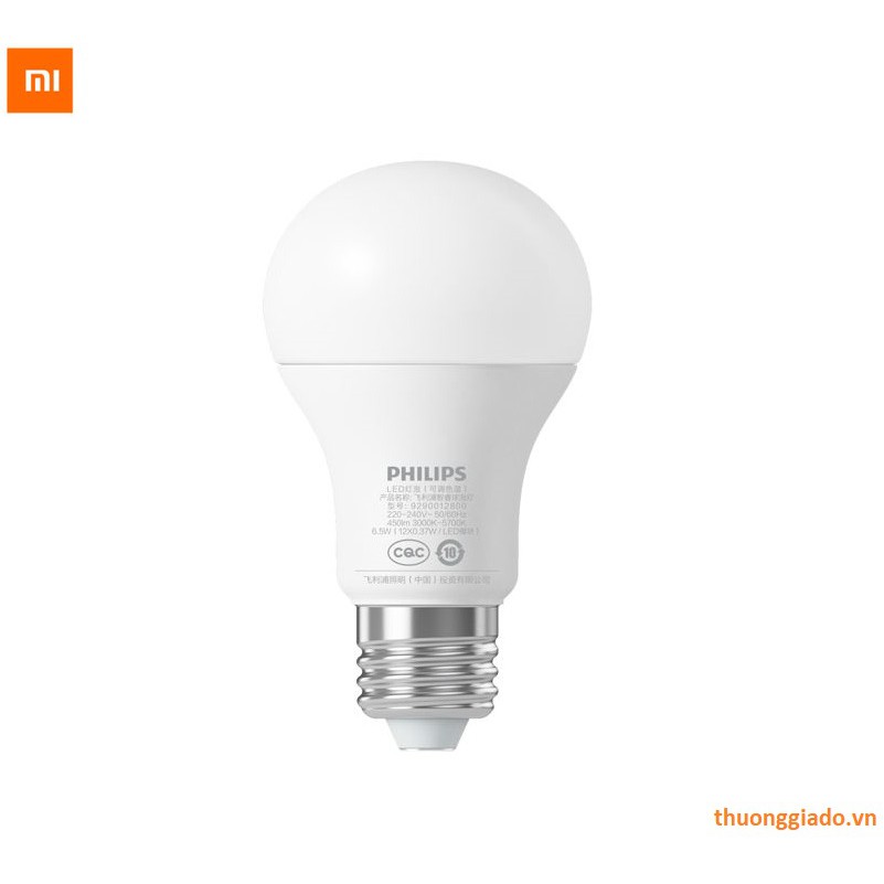 Bóng đèn led thông minh Xiaomi Philips (6.5W, kết nối wifi, điều khiển từ xa)