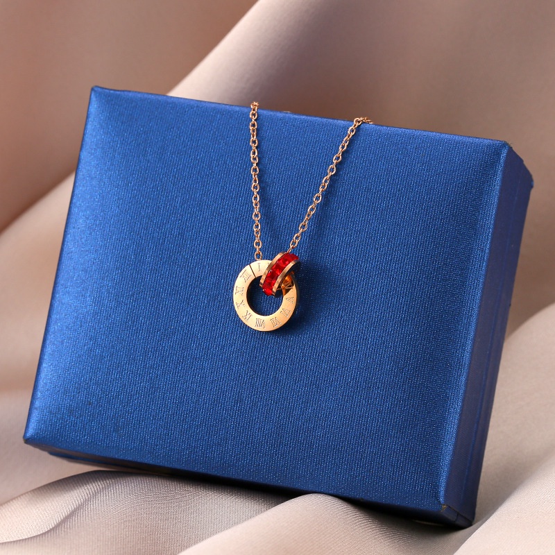 Bộ Vòng cổ Bông Tai Bằng Thép Không Gỉ Mặt Số La Mã Sang Trọng Thời Trang 2020