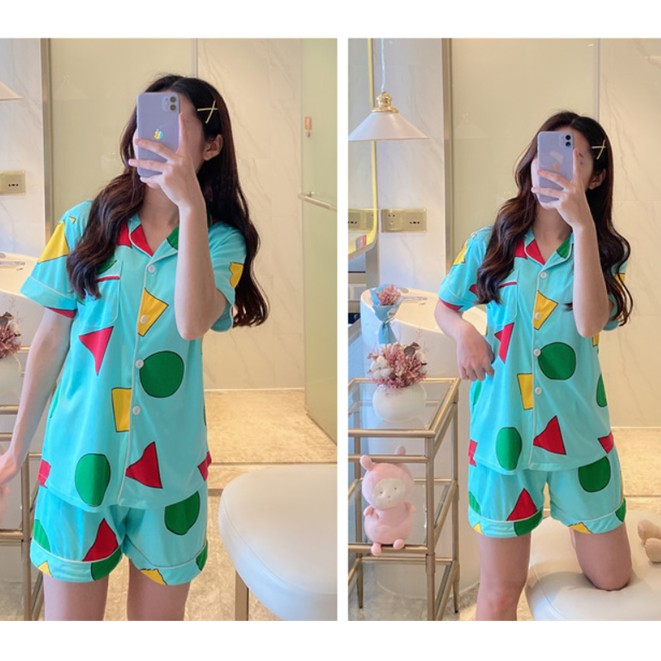 Đồ ngủ pijama tay dài hình shin cậu bé bút chì xinh xắn