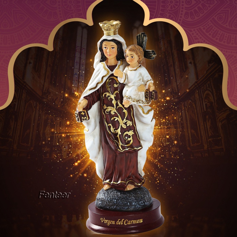 [FENTEER]Our Lady of Guadalupe Statue Virgin Mary Catholic Handmade Resin Sculpture