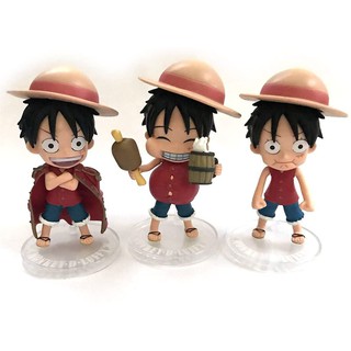 Set 03 Mô Hình Nhân Vật Monkey Luffy Chibi Dễ Thương - 12cm