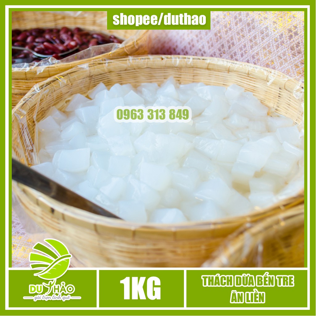 Thạch dừa Bến Tre chính gốc ăn liền thanh mát, thạch dừa xuất khẩu Minh Châu 1KG