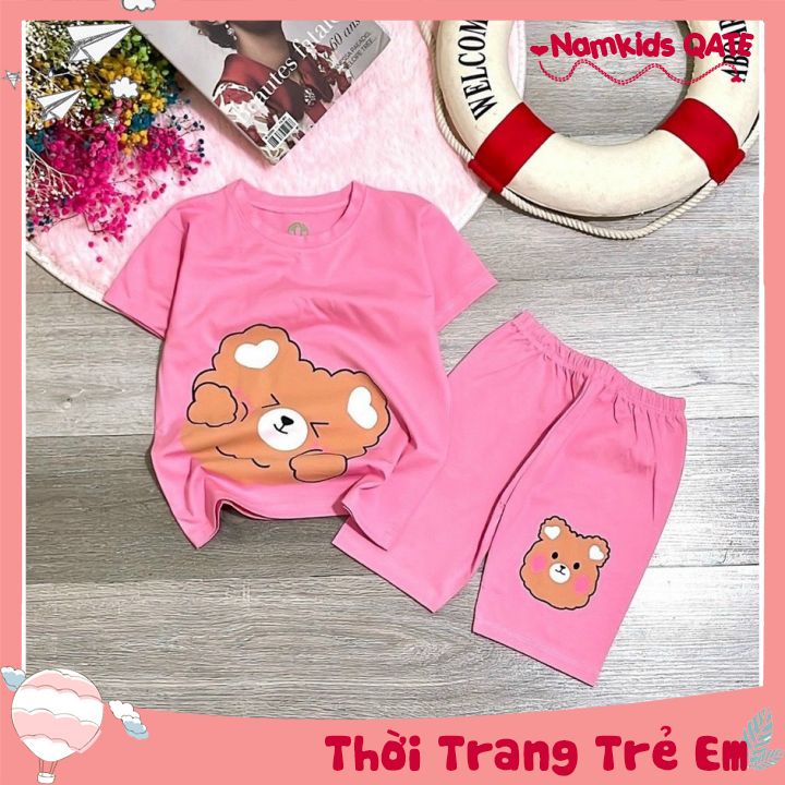 Bộ Đồ Bé Gái Gấu Mây Dễ Thương In GẤU MÂY Từ 7kg Đến 25kg- Namkidsqate