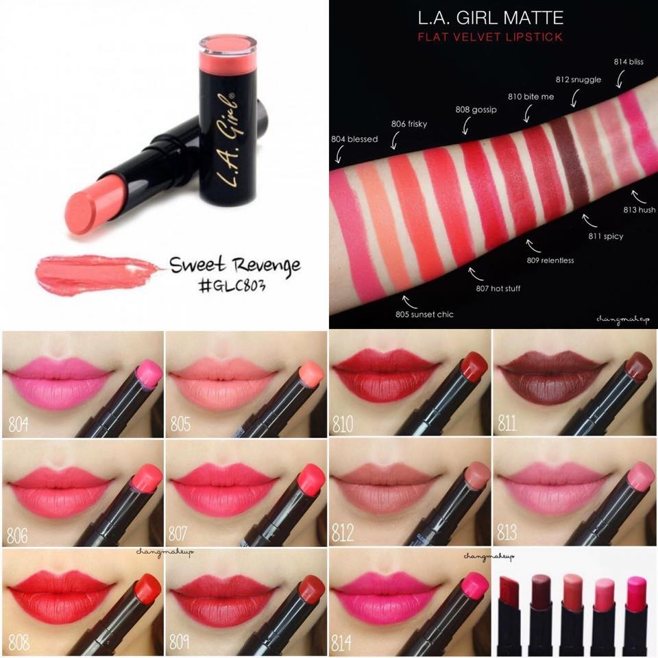 - Son thỏi L.A GIRL MATTE FLAT VELVET LIPSTICK