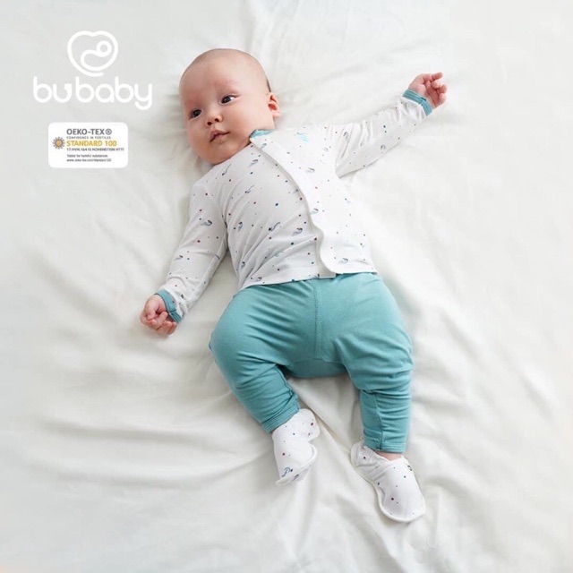 Bu sơ sinh newborn bamboo Bộ lcài chéo bộ cài thẳng Body Bu hoạ tiết trăng sao thu đông 2020 mẫu mới