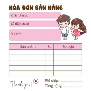 Hoá đơn nhỏ dễ thương 100 trang