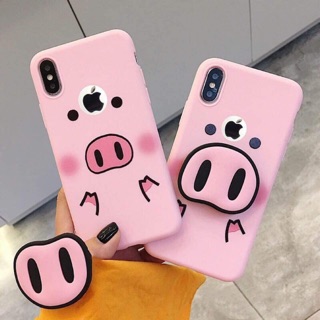 Ốp iPhone X và ip6 heo mới nhất 2019 gắn POP đỡ