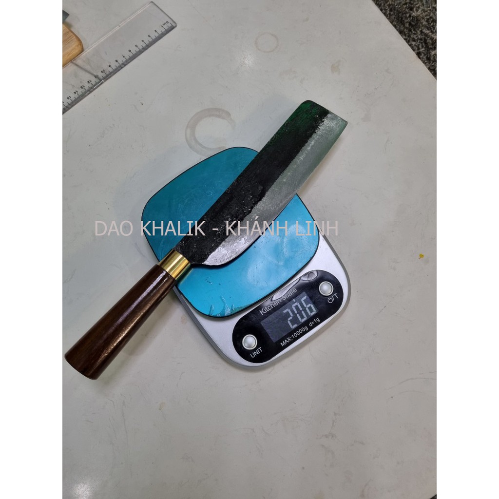 [LY-01] Dao thái nhà bếp bằng nhíp xe 100%, cán gỗ tròn đẹp -  Thương hiệu Khalik Khánh Linh (Đa Sỹ) - Hàng chất lượng