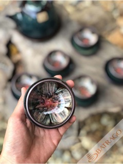 Ấm chén hoả biến "Hoa trong lòng gốm"