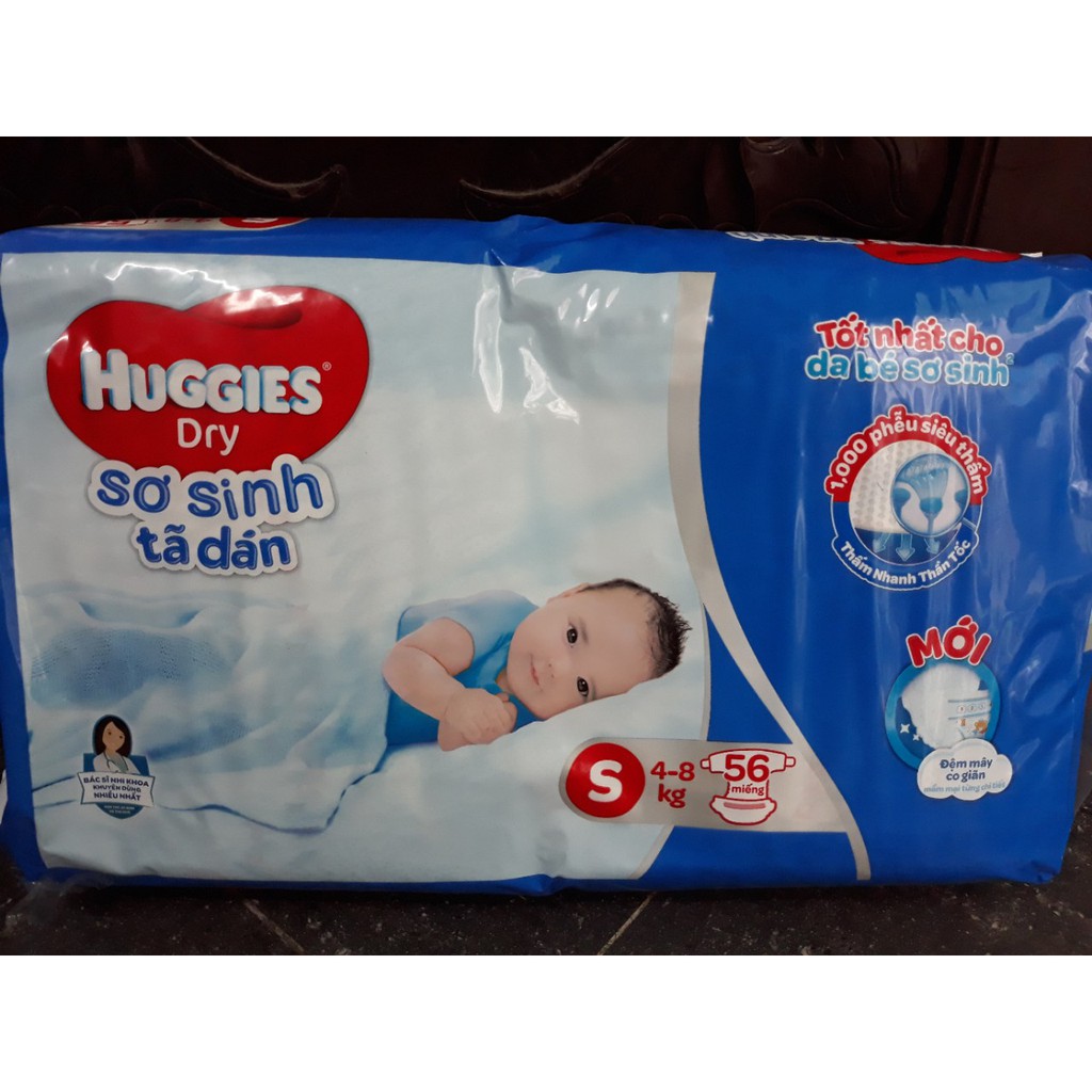 Tã dán Huggies sơ sinh S56 miếng siêu mềm