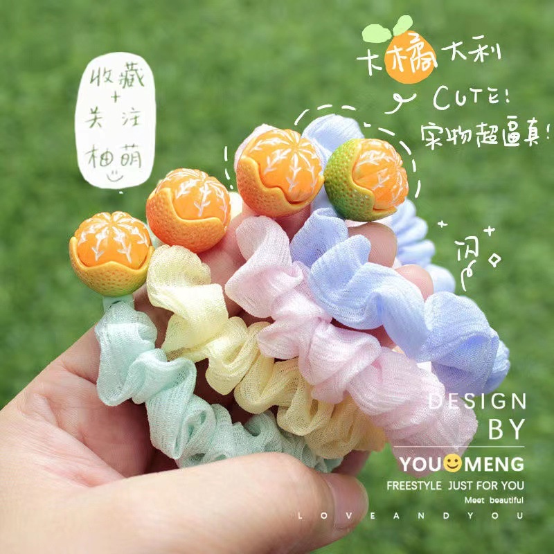 Dây Buộc Tóc Cao Su 2022 Màu Cam Thiết Kế Đơn Giản Thời Trang