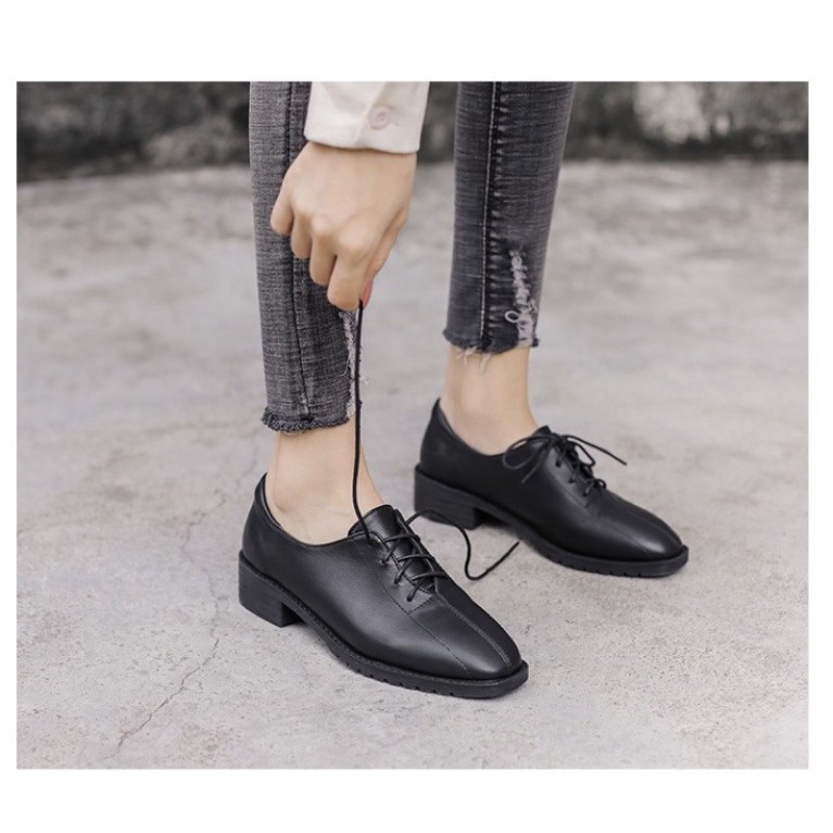 Giày nữ Oxford Derby DA BÓNG/ DA LÌ 4p cao cấp màu đen. Mẫu công sở dễ phối đồ có sẵn đủ size tại Hà Nội | BigBuy360 - bigbuy360.vn