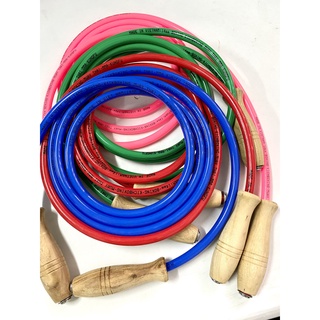 Dây Nhảy thể lực bản to cán gỗ dây nhựa 14mm  dùng cho thể lực sức bền
