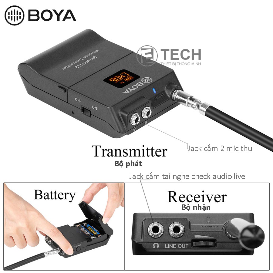 Micro thu âm không dây Boya BY-WFM12