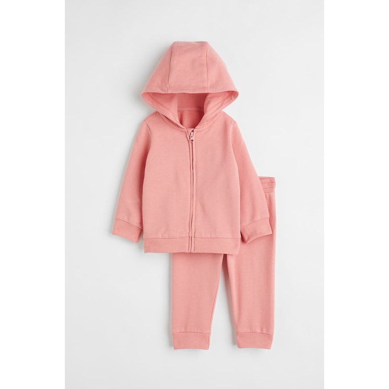Set nỉ hồng có mũ, chất cotton hữu cơ, Hờ mờ US săn SALE