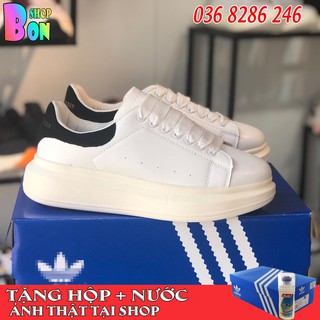 Giày sneaker mc queen trắng gót đen tặng kèm