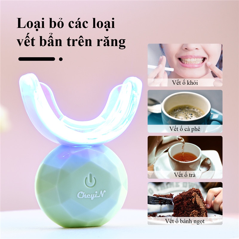 Bộ thiết bị làm trắng răng CkeyiN KQ133 thông minh chạy bằng điện với bút gel USB sạc không dây