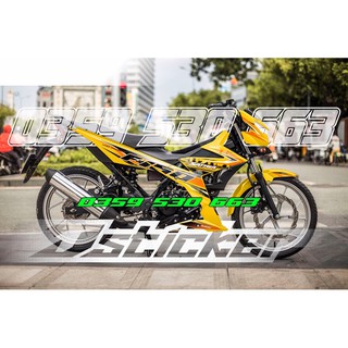 Tem Satria mẫu mới rời xe vàng - có thể đổi raider