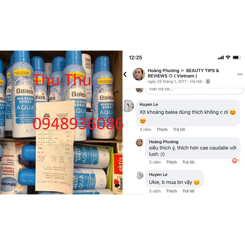 (bill,test giấy quỳ,review) Xịt khoáng Balea Đức 150ml | BigBuy360 - bigbuy360.vn