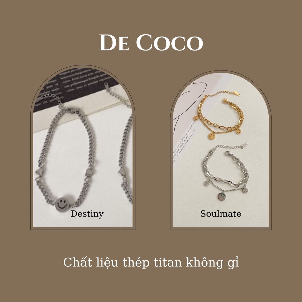 [KHÔNG ĐEN GỈ] Vòng tay titan, lắc tay đôi hình mặt cười Destiny De Coco decoco.accessories | BigBuy360 - bigbuy360.vn