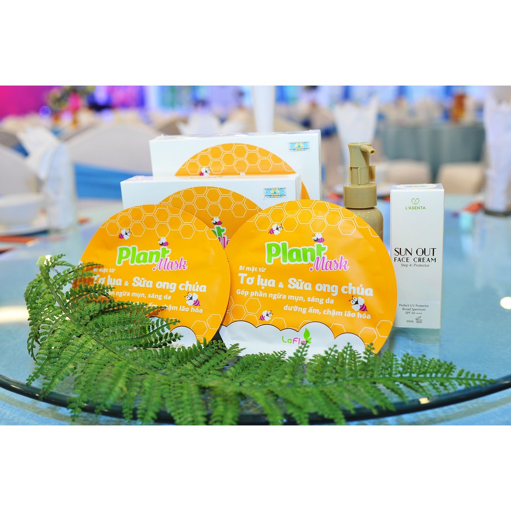 Mặt nạ Tơ lụa Sữa ong chúa L'asenta Plant Mask 1 miếng ngừa mụn, ngừa lão hóa, trắng da