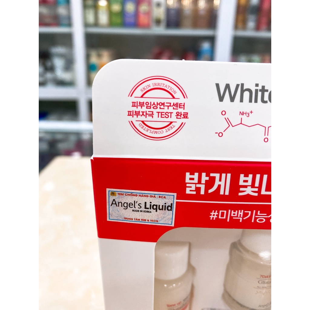 Bộ Kit 4 Món Dưỡng Trắng Da 7 DAY Whitening Program Glutathione Angel’s Liquid Special Kit Mini Hàn Quốc