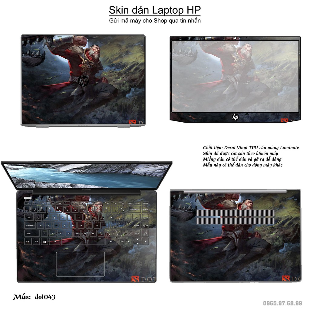 Skin dán Laptop HP in hình Dota 2 nhiều mẫu 7 (inbox mã máy cho Shop)