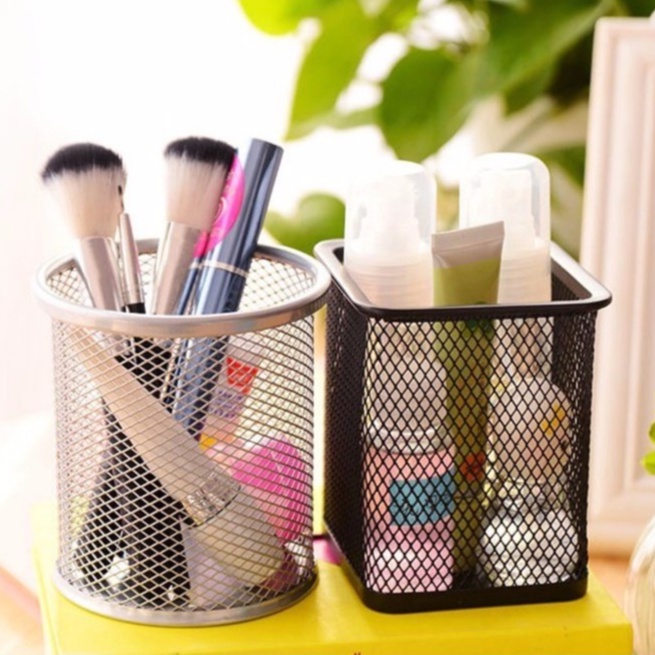 Giỏ Đựng Bút, Đựng Cọ Trang Điểm Để Bàn Lưới Sắt Siêu Hiện Đại, Thẩm Mỹ 1385