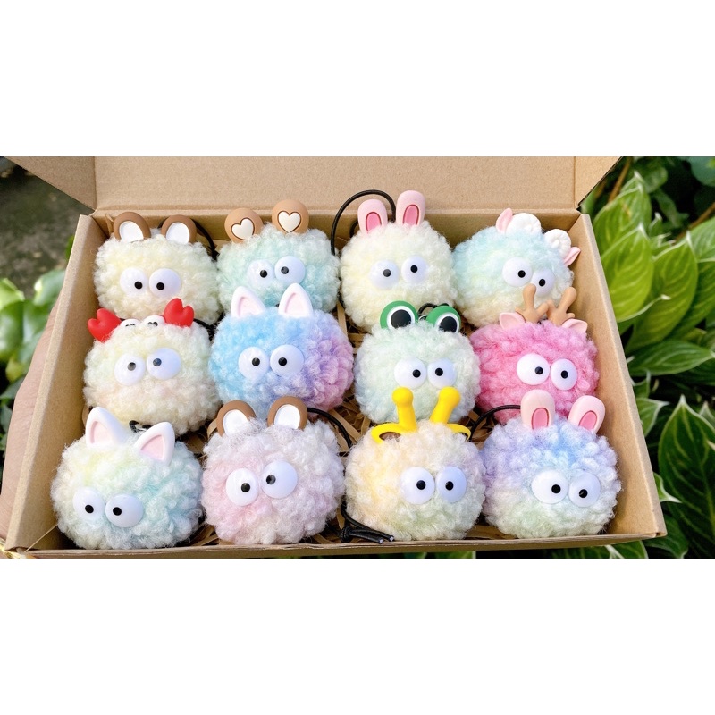 🌈CÓ SẴN🌈🌸Móc khoá cục bông Bồ hóng màu pastel siu cute đáng iuuu