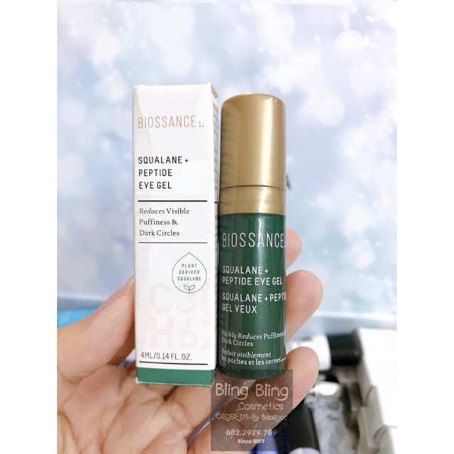 Gel dưỡng mắt Biossance Squalance + Peptide 4ml