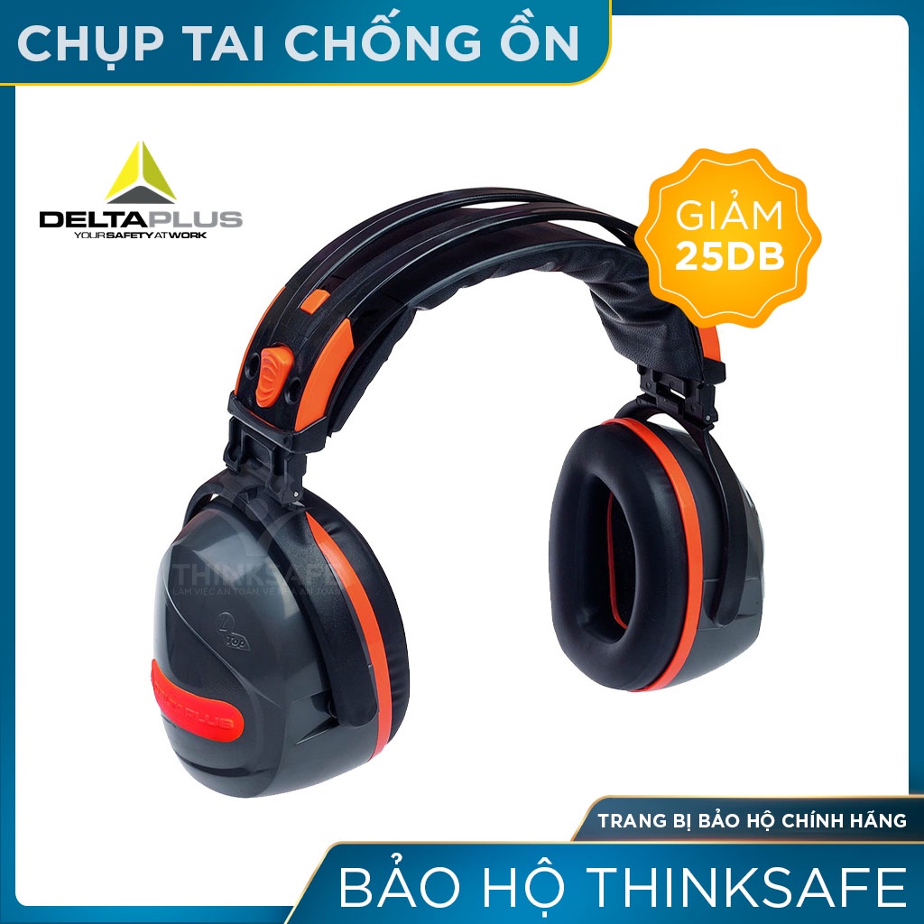 Chụp tai chống ồn Deltaplus Yas Marina - thiết kế thông minh gấp gọn điều chỉnh được độ cao (Màu đen) - THINKSAFE