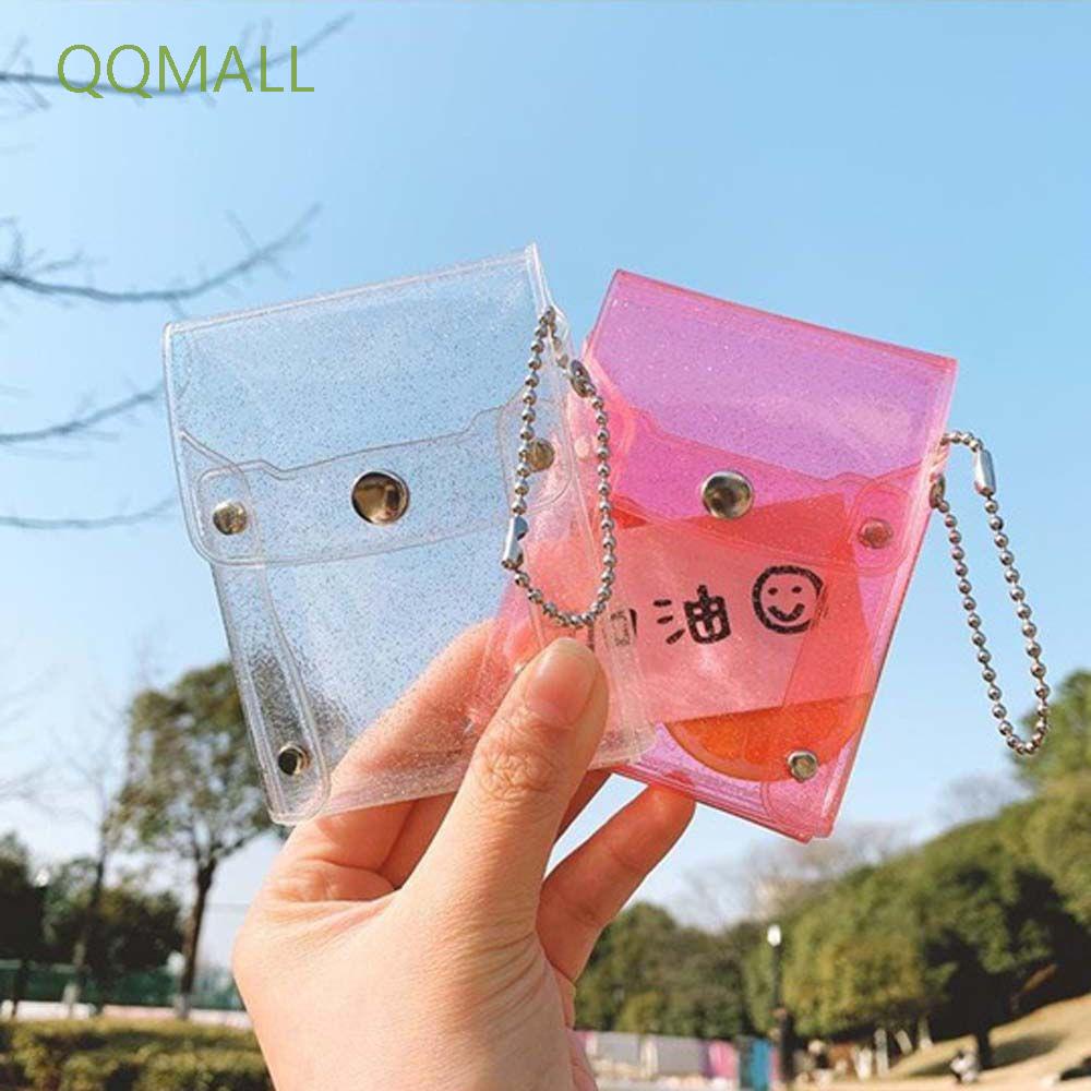 Ví Đựng Tiền Xu / Son Môi Mini Bằng Pvc Trong Suốt Đính Kim Sa Lấp Lánh Nhiều Màu Sắc