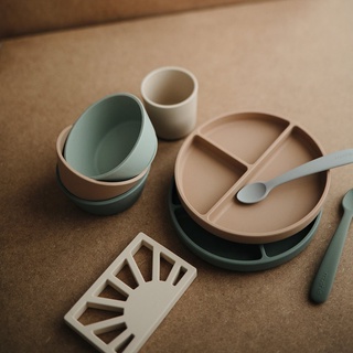 Mushie set 2 thìa ăn silicone