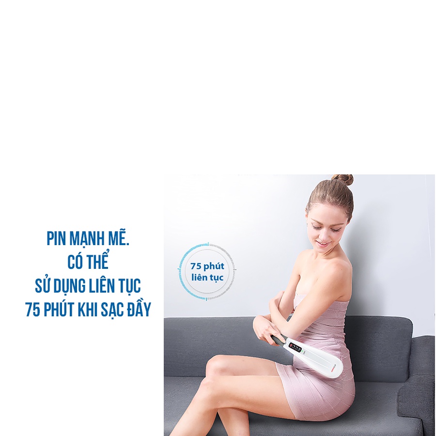 Combo Gối massage OKIA eFancy Pro + Máy Massage Toàn Thân Cầm Tay OKIA eVis Mobile chính hãng MALAYSIA