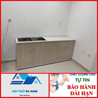 Tủ bếp nhựa đài loan kèm chậu rửa, tủ bếp mini nhựa đài loan để đồ dùng nhà bếp nồi bát đĩa giá rẻ tại hà nội