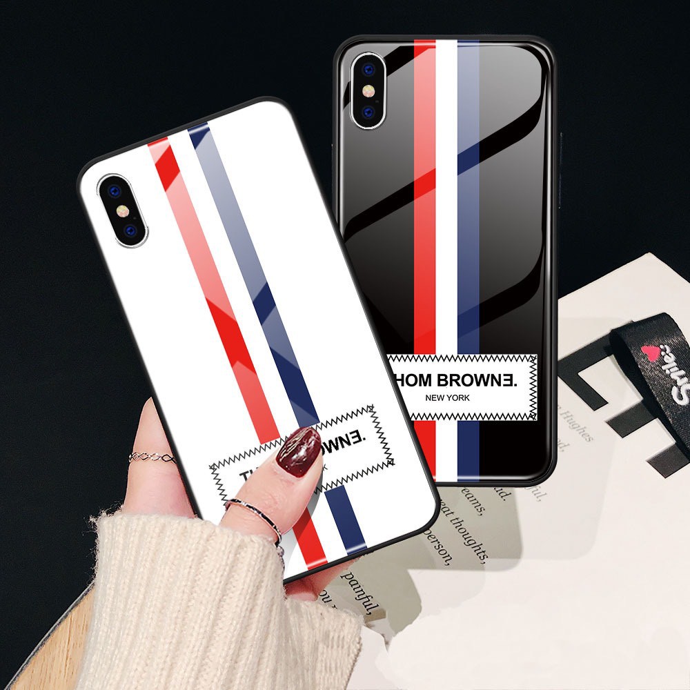 Ốp Lưng Kính Thom Browne NewYork iPhone 6/6s plus, 7/8 plus, 11pro max, 12/12pro, 12 pro max,....( Free Ship)
