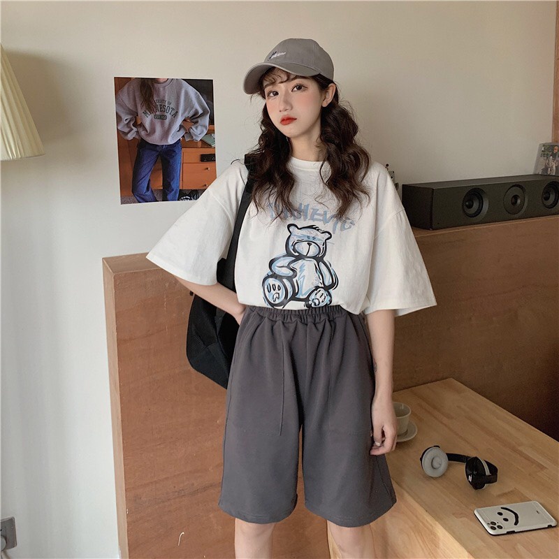 Quần Đùi Ngố Unisex Nam Nữ Túi Vuông Chất Chân Cua Dáng Rộng  Thể Thao Hot Trend