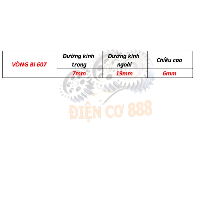 Vòng bi 607 7x19x6