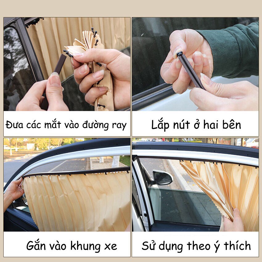 Rèm Che Nắng Kính Xe ÔTô❤️FREESHIP❤️Rèm Cửa ÔTô Chống Nắng Chất Liệu,Cotton 100% Cực HOT