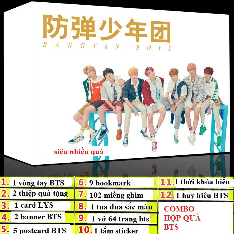 Hộp quà bangtan boys Answer có poster postcard bookmark banner huy hiệu thiếp ảnh dán album ảnh